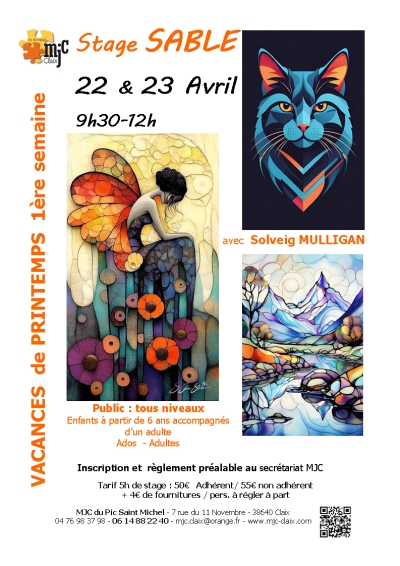 stage sable 22 &amp; 23 avril