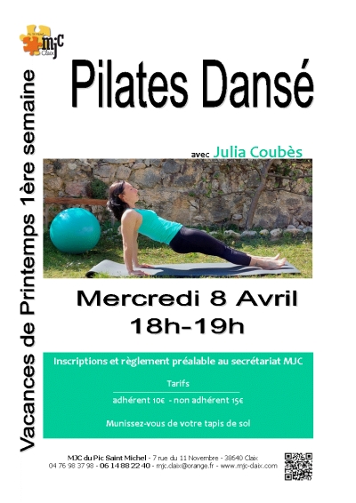 Pilates Dansé 8 avril 18h