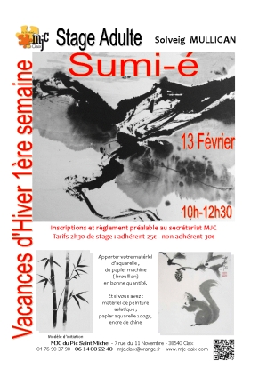 Stage Sumi-é 13 février