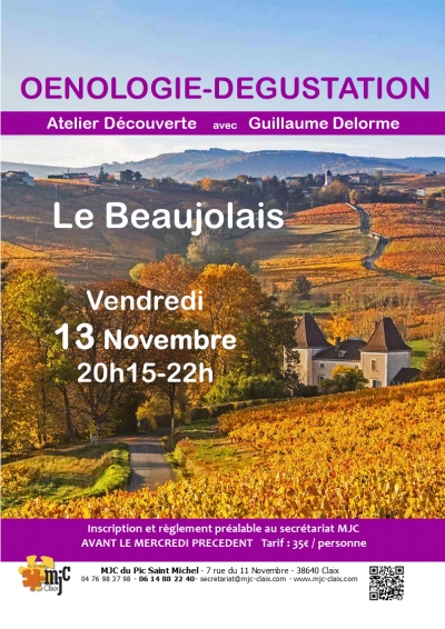 OENOLOGIE DEGUSTATION 13 novembre