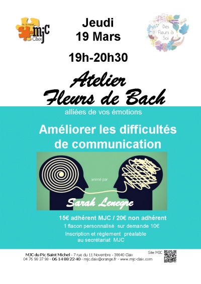 Atelier Fleurs de Bach 19 mars