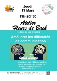 Atelier Fleurs de Bach 19 mars