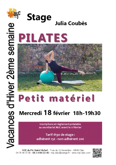 Pilates petit matériel mercredi 18 février