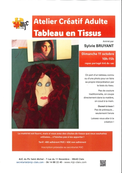 atelier créatif adulte 11 octobre