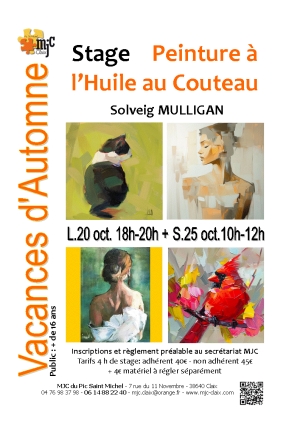 Stage Peinture à l&#039;huile au couteau  20 + 25 octobre