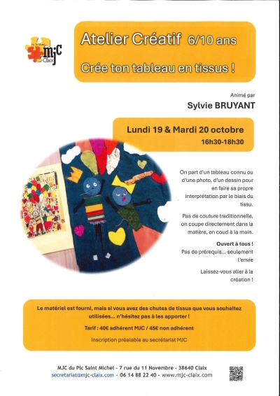 atelier créatif 6/10 ans