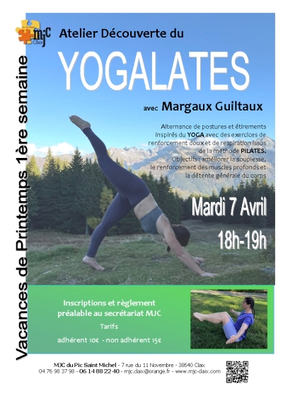 atelier découverte YOGALATES 7 avril 18h