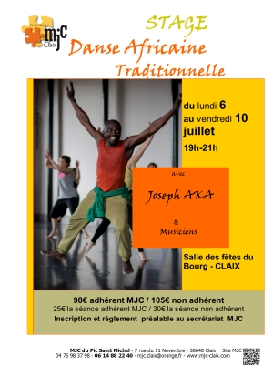 stage Danse Africaine traditionnelle 6-10 juillet