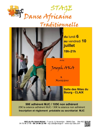 stage Danse Africaine traditionnelle 6-10 juillet