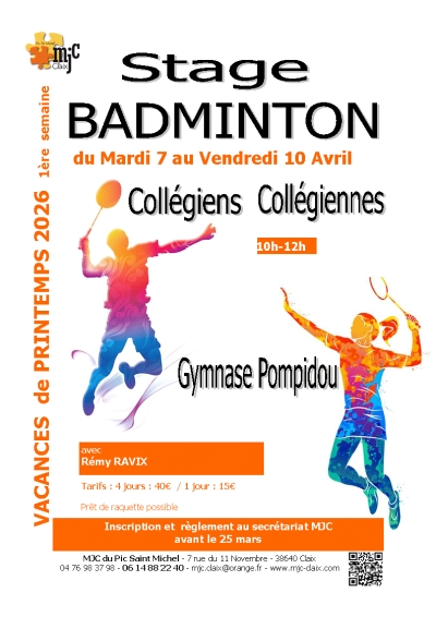 Stage Badminton 11-15 ans